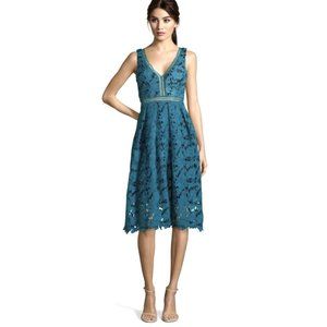 Romeo & Juliet Couture Sz S- M Lace Overlay Midi Dress Lined Exposed Zipper